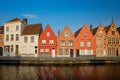 Canal and old houses. Bruges Brugge , Belgium Royalty Free Stock Photo