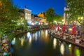 Canal Oudegracht at night, Utrecht, Netherlands