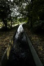 Canal in a park with fluent water