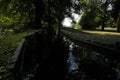 Canal in a park with fluent water