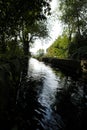 Canal in a park with fluent water