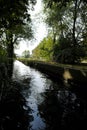 Canal in a park with fluent water