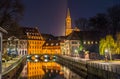 Canal in Petite France area - Strasbourg, France Royalty Free Stock Photo