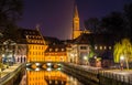 Canal in Petite France area - Strasbourg Royalty Free Stock Photo