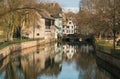 Canal in Petite France area, Strasbourg Royalty Free Stock Photo