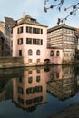 Canal in Petite France area, Strasbourg Royalty Free Stock Photo