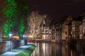Canal in Petite France area, Strasbourg, Alsace - France Royalty Free Stock Photo