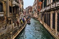 Canal in the rain in Venice, Italy