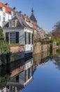 Canal with reflected houses in the center of Amersfoort