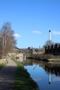 Canal and reflections in Lancaster city centre Royalty Free Stock Photo