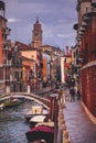Canal Rio de San Vio with colorful house facades, Dorsoduro district, Venice, Italy Royalty Free Stock Photo