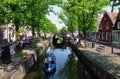 Canal scene in Edam, Netherlands Royalty Free Stock Photo