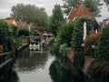 Canal scene in Edam Royalty Free Stock Photo