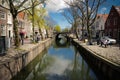 An Edam canal scene Royalty Free Stock Photo