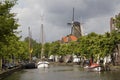 Canal in Schiedam, Holland Royalty Free Stock Photo