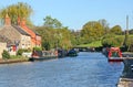 The canal at Stoke Bruerne. Royalty Free Stock Photo