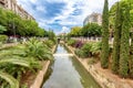 Canal Torrent de Sa Riera in street Passeig de Mallorca. Mallorca, Balearic Islands, Spain Royalty Free Stock Photo