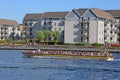 Canal tourboat on sightseeing trip on canal in Copenhagen, Denmark Royalty Free Stock Photo