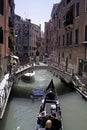 Canal and gondola in Venice, Italy