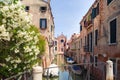 Canal with Church Madonna dell`Orto in Cannaregio district of Venice, Italy Royalty Free Stock Photo