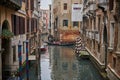 Canal in Venice, Small Canals leading trough famous City Venice Royalty Free Stock Photo