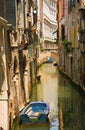 Canal view with boat in Venice