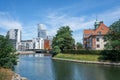 Canal view of Malmo and modern buildings - Malmo, Sweden Royalty Free Stock Photo