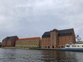 Canal view of The Royal Cast Collection Warehouse, bronze copy of David of Michelangelo