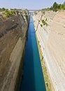 Canal water passage of Corinth in Greece Royalty Free Stock Photo