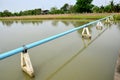 Canal watercourse waterway of water supply with water pipe Royalty Free Stock Photo