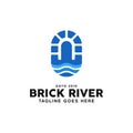 Canal/Waterway Brick Bridge Logo Design Inspiration