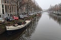 Canal in winter in Amsterdam