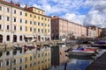 Canale Grande in the city quarter Borgo Teresiano in the centre of Trieste, Italy