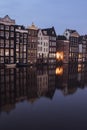 Canalhouses in Amsterdam on an early morning