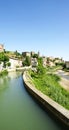 Canalization of the Llobregat river in Gironella Royalty Free Stock Photo