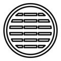 Canalization manhole icon outline vector. City road