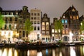 Canals of Amsterdam at night. Amsterdam is the capital of the Netherlands Royalty Free Stock Photo