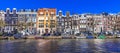 Canals of Amsterdam.Panoramic image Royalty Free Stock Photo