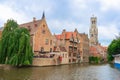 The Canals and brick houses of Bruges in Belgium Flanders