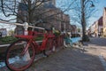 Canals, Brick Houses, Parked Bicycles in Delft, Netherlands