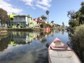 Canals and Homes of Venice, California During a Partly Cloudy Afternoon