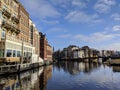 Canals and houses of Amsterdam city, in Holland, Netherlands Royalty Free Stock Photo