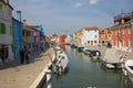 The Canals and houses of the island of Burano in Venice