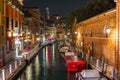 Canals of Venice city with beautiful architecture at night, Italy Royalty Free Stock Photo