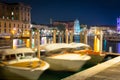 Canals of Venice city with beautiful architecture at night, Italy Royalty Free Stock Photo