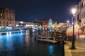 Canals of Venice city with beautiful architecture at night, Italy Royalty Free Stock Photo