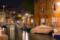 Canals of Venice city with beautiful architecture at night, Italy Royalty Free Stock Photo