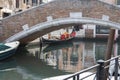 The canal in Venice with gondolas and boats, traditional vehicels of transport in Venice, Italy Royalty Free Stock Photo