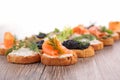 Canape, buffet food Royalty Free Stock Photo