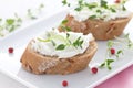 Canape with goat cheese Royalty Free Stock Photo